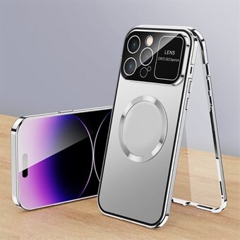 Voor iPhone 14 Pro Max PC + aluminium hybride telefoonhoes Volledig omhulde hoes Compatibel met MagSafe met gehard glasfilm