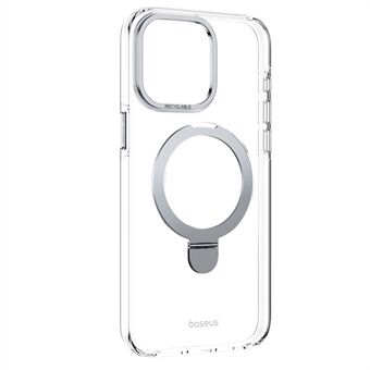 BASEUS Smart Ring Series Voor iPhone 14 Pro Max Heldere Hoes Compatibel met MagSafe Anti-Val PC+TPU Hoes met Standaard