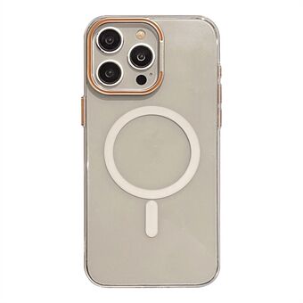 Voor iPhone 14 Pro Max Clear Case met Gehard Glas Lens Film, Kickstand Acryl Telefoonhoes Compatibel met MagSafe