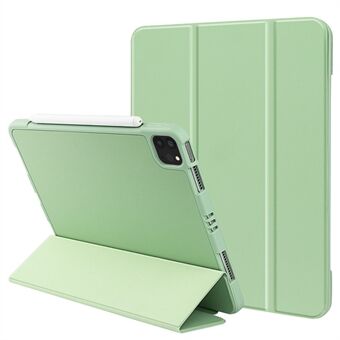 Drievoudige Zachte Silicone + TPU Stand Slimme Auto Slapen / Wakker Cover met Potloodhouder voor iPad Pro 11 (2022) / (2021) / (2020) / (2018)