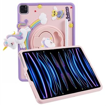 Voor iPad Air (2020) / (2022) / iPad Pro 11 (2020) / (2021) / (2022) Kickstand Hoesje Cartoon Paard Antival Tablet Cover