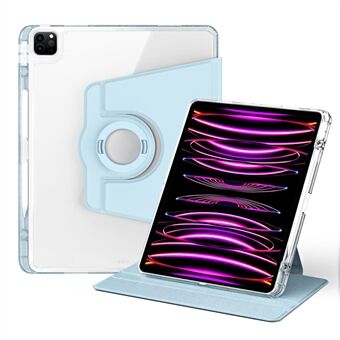 Voor iPad Pro 12.9 (2022) / (2021) / (2020) / (2018) Hoesje Afneembare Standaard PU Leer+Acryl Tablet Bescherming