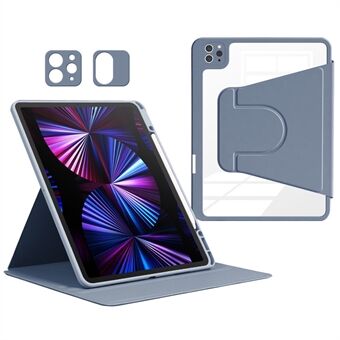 Voor iPad Pro 12.9 (2022) / (2021) / (2020) / (2018) Hoes PU Leer + Acryl + TPU Tablet Beschermhoes met Lensbescherming