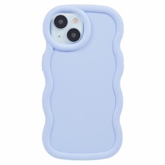 XL-serie voor iPhone 15-hoesje met golfpatroon, effen kleur en flexibele TPU-telefoonhoes.