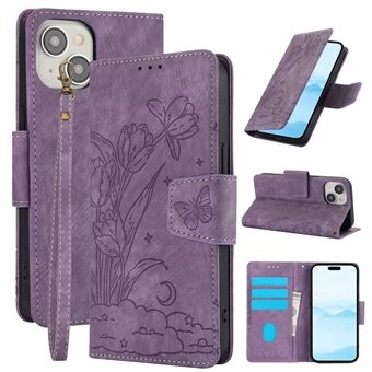 SY-001 Voor iPhone 15 Hoesje Flip Portemonnee Schokbestendige Leren Telefoonhoes met Polsband