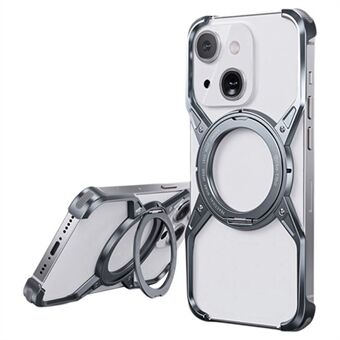 Voor iPhone 15 / 14 / 13 Bumper Hoesje Frameless Aluminiumlegering Kickstand Telefoonhoesje