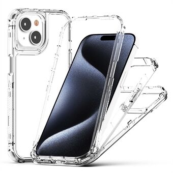 Voor iPhone 15 hoesje hybride acryl+TPU 3-in-1 transparante telefoonhoes.