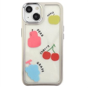 Voor iPhone 15 hoesje met zilveren randpatroonontwerp, PC+TPU telefoonhoesje