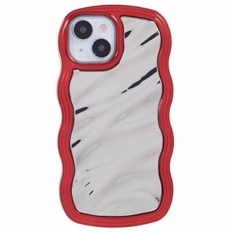 WT-serie voor iPhone 15-hoesje electroplating achterkant TPU telefoonhoesje schattige krullende golf rand