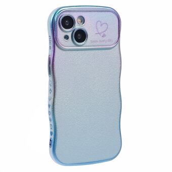 Voor iPhone 15 Hoes Krullend Vorm Liefdeshart TPU Telefoonhoes Iriserende Gradient