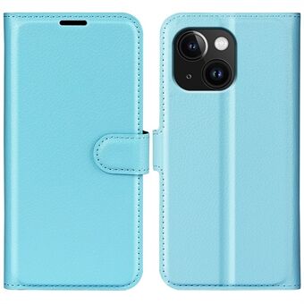 Voor iPhone 15 PU lederen Litchi-textuur standaard telefoonhoes portemonnee flip telefoonhoes