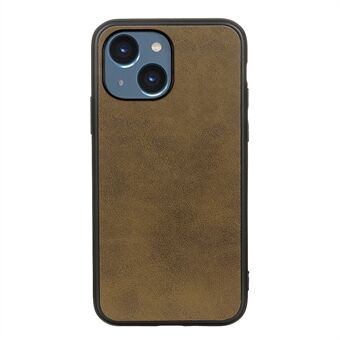 Voor iPhone 15 PC+TPU+PU Leren Telefoonhoes Koeienhuid Textuur Antislip Cover