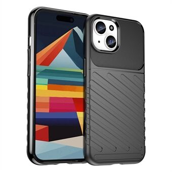 Thunder Series TPU Telefoonhoesje voor iPhone 15, Verstevigde Keperstof Textuur Anti-val Cover