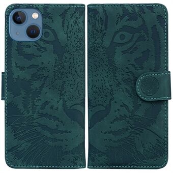 Bedrukt Tiger-telefoonhoesje voor iPhone 15, PU-leren hoes met volledige bescherming en standaard voor je portemonnee.