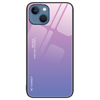 Voor iPhone 15 Telefoonhoesje met gradiëntkleur, gehard glas + PC + TPU bescherming tegen vallen.