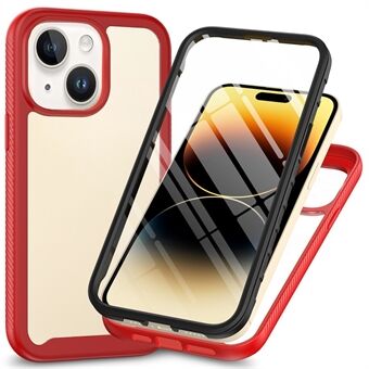 Voor iPhone 15 Volledige Bescherming Telefoonhoesje 3-in-1 Anti-Val TPU+PC Cover met PET Schermbeveiliging.