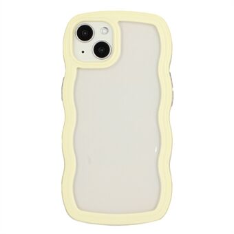 Voor iPhone 15 Wave Grip Design Telefoonhoesje PC + TPU Beschermende Transparante Cover