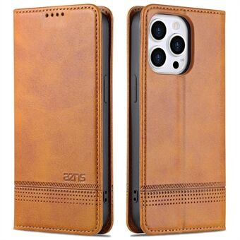 AZNS PU leder + TPU telefoonhoesje voor iPhone 15, portemonnee standaard anti-val cover