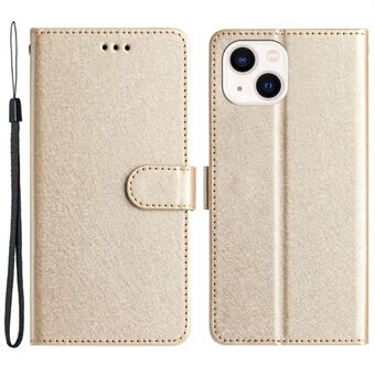 Voor iPhone 15 PU leder + TPU zijdezachte textuur portemonnee standaard telefoonhoesje met band.