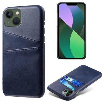 Dubbele kaartsleuf-hoes voor iPhone 15, PU-leren gecoate pc-beschermhoes