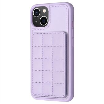 Style-BF24 stootvaste behuizing voor iPhone 15, PU-lederen gecoate TPU-telefoonhoes met standaard en kaartsleuven.