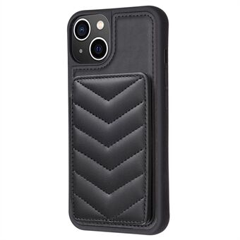 BF26 TPU+PU Leren Hoesje voor iPhone 15, Telefoonhoesje met Kickstand, Kaartsleuf en Telefoonhoesje