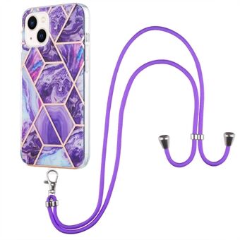 YB IMD Serie-5 telefoonhoesje voor iPhone 15 met elektroplating IML IMD TPU telefoonhoesje met lanyard