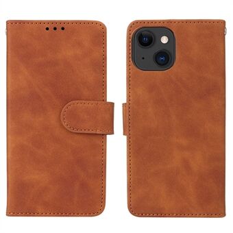 Huid-aanraak PU-leren telefoonhoesje voor iPhone 15, standaard telefoonportemonneehoesje.