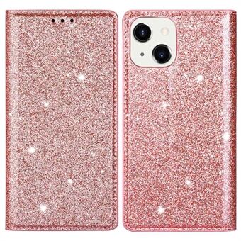 Glitter PU Leren Telefoonhoesje met standaard voor iPhone 15, Kaarthouder Anti-val Telefoonhoesje.