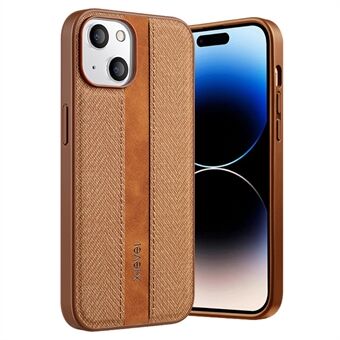 X-LEVEL voor iPhone 15 hoesje met doektextuur, PU-leren gecoate TPU-achterkant.