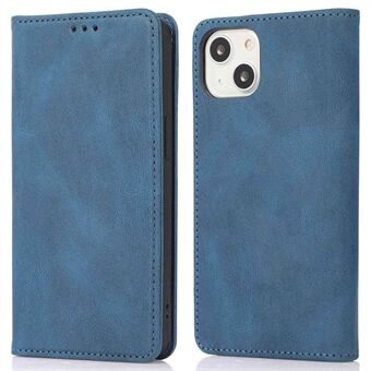 Voor iPhone 15: Magnetisch, zelfklevend, PU lederen telefoonhoesje met ondersteunende standaard en portemonnee cover.