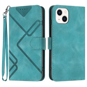 YX0040 Voor iPhone 15 Ingedrukt Lederen Stand Wallet Hoesje Schokbestendige Mobiele Telefoonhoes