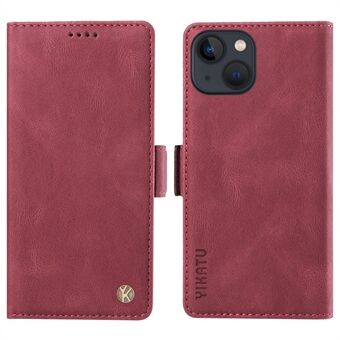 YIKATU YK-005 Voor iPhone 15 Huid-aanraking PU Leren Telefoonhoes Schokbestendig Portemonnee Stand Cover