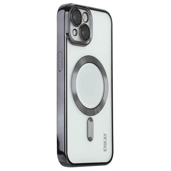 ENKAY HAT PRINCE Elektrolytische TPU Slanke Hoes voor iPhone 15 Compatibel met MagSafe Lensbescherming Anti-Val Telefoonhoesje