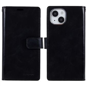 MERCURY GOOSPERY Mansoor-serie voor iPhone 15 PU Leren Portemonnee Hoesje volledige bescherming voor telefoon.