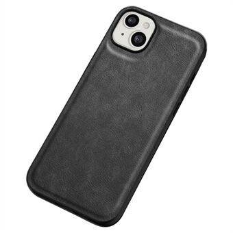 Voor de iPhone 15 Retro Anti-drop Telefoonhoesje met PU lederen coating en TPU+PC achterkant.