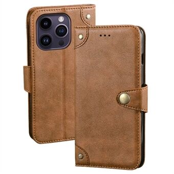 IDEWEI Voor iPhone 15 Telefoonhoesje Slim-fit PU Leren Portemonnee Schokbestendige Telefoonstandaard Hoesje