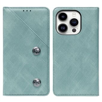 IDEWEI Voor iPhone 15 Retro Textuur Mobiele Telefoonhoesje PU Lederen Hoesje Met Standaard Magnetische Telefoonhoes met Kaartsleuf