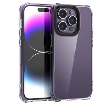 F9 voor iPhone 15 Glanzende Hoge Doorzichtigheid PC+TPU Achterkant Hoesje Drop Proof Telefoonhoesje