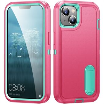 Hard PC+Zachte TPU Telefoonhoesje voor iPhone 15 Schokbestendige Hoes Anti-Val Mobiele Telefoon Standaardhoes