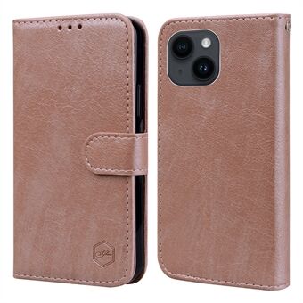 Voor iPhone 15 Solid Color PU Leren Portemonnee Hoesje met Valbestendige Mobiele Telefoonstandaard.