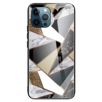 Voor iPhone 15 marmer patroon bedrukt TPU telefoon hoesje schokbestendig gehard glazen telefoonhoesje