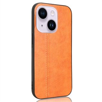 Voor iPhone 15 PU leder+PC+TPU anti-val hoesje met stiksellijnen design telefoonhoes.