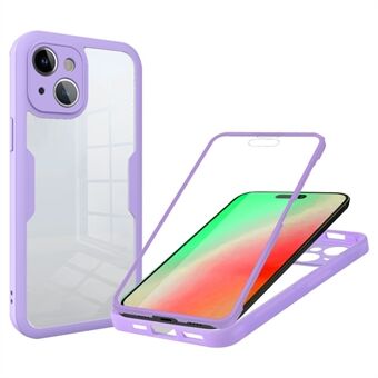 Voor iPhone 15 Acryl+TPU Defender Hoesje, heldere beschermende telefoonhoes met PET-schermbeveiliger.