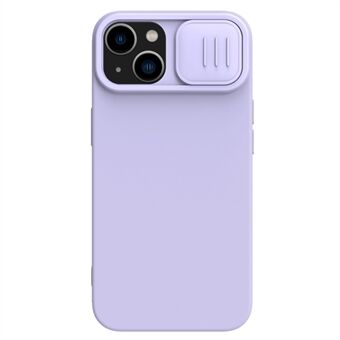 NILLKIN Voor iPhone 15 Vloeibare Silicone + PC Hoesje Schuifcamera Deksel Telefoonhoesje Compatibel met MagSafe