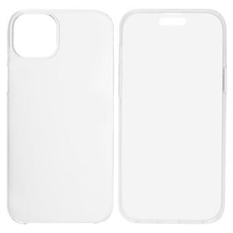 Voor iPhone 15 Helder Hoesje TPU Frame + Acryl Achterkant + PET Schermbeveiliger Telefoonhoes