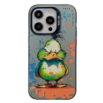 Voor iPhone 15 Cartoon Graffiti Case PC+TPU Beschermende Telefoonhoes