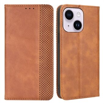 Voor iPhone 15 Hoesje Vouwstandaard Schokbestendige Telefoonhoes Retro PU Leren Portemonnee