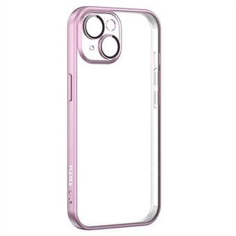 TOTU PC-02 Transparante hoes voor iPhone 15, gemaakt van elektrolytisch gegalvaniseerd TPU-materiaal met PC Lens Beschermhoes