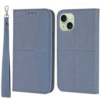 Voor iPhone 15 hoesje valbestendige leren portemonnee met standaard en bandje